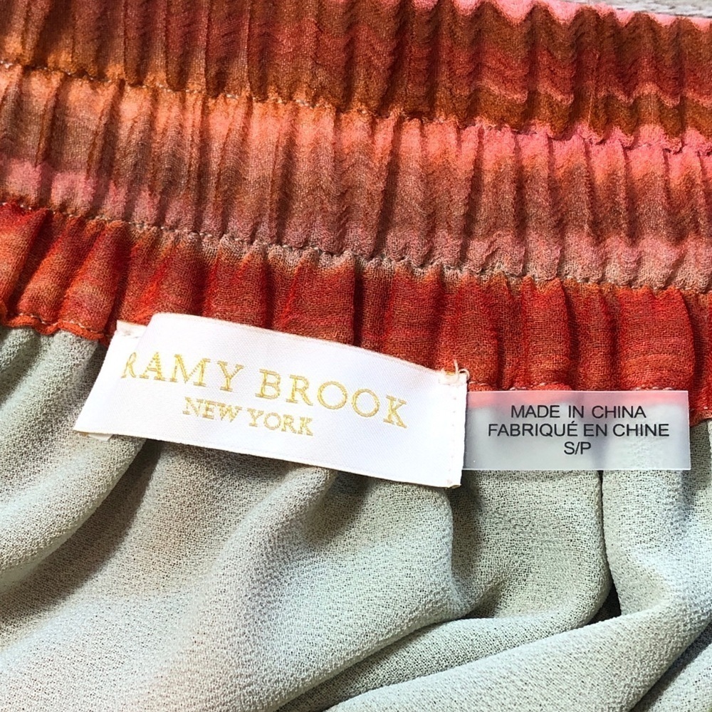 Ramy Brook Lanette Silk Chiffon Maxi Skirt Mint Stripe Womens Size Small - Picture 9 of 12